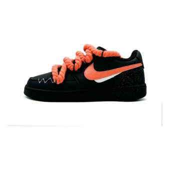 Кастомные кроссовки Nike Court Vision повседневные низкие кеды унисекс чёрно-оранжевые | Китай.рф
