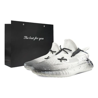 Кроссовки adidas originals Yeezy Boost 350 V2 кастомные с граффити, низкие, бело-серые | Китай.рф