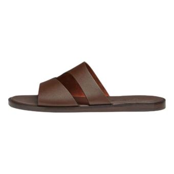 Шлепанцы Loro Piana Slide из темно-коричневой кожи для мужчин | Китай.рф