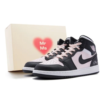 Кроссовки Jordan Air Jordan 1 Mid 'Pink Noble' кастомные женские черно-розовые | Китай.рф