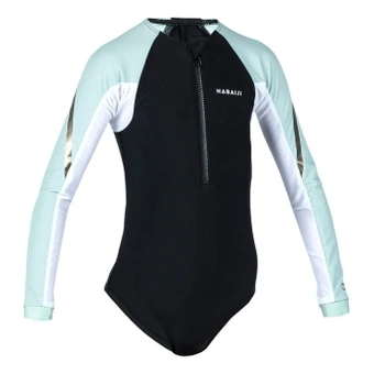 Детский купальник Decathlon Aquaresist Nabaiji Kamy с длинными рукавами, чёрно-зелёный | Китай.рф