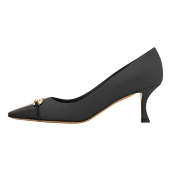 Туфли на каблуках FERRAGAMO Gancini из патентованной кожи чёрные женские 6 см | Китай.рф