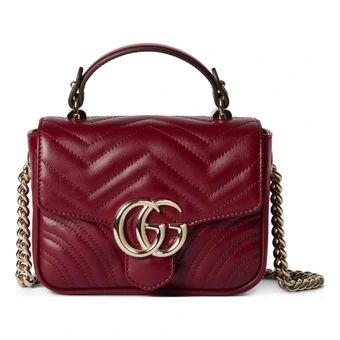 Сумка через плечо GUCCI GG Marmont Mini с логотипом, женская, красная | Китай.рф