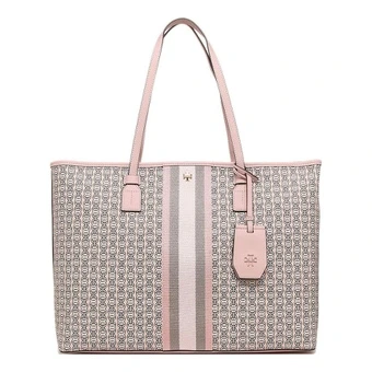 Сумка-тоут Tory Burch TB Gemini Link тканевая с принтом женская светло-розовая | Китай.рф
