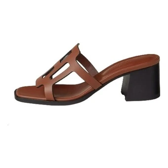 Женские шлёпанцы HERMES Izzy Slide, коричневые | Китай.рф