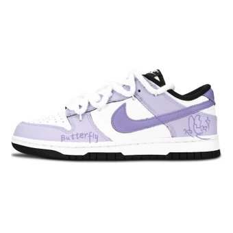 Кастомные кроссовки Nike Dunk чёрно-белый панда дофаминовые трендовые низкие кеды унисекс фиолетовые | Китай.рф