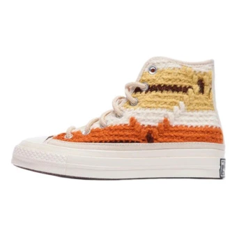 Высокие кеды Converse Chuck 70 Hi Crochet Pack женские бело-желто-оранжевые | Китай.рф