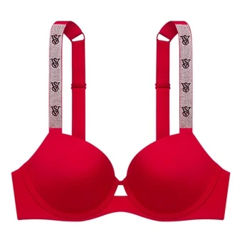 Бюстгальтер женский Victoria's Secret с блестящими логотипными бретелями, красный | Китай.рф