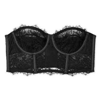 Бюстгальтер Victoria's Secret кружевной тонкий однотонный женский чёрный | Китай.рф