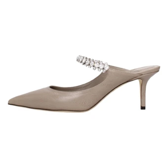 Мюлеты без задника Jimmy Choo Bing женские остроносые на резиновой подошве 6.5 см, серые | Китай.рф