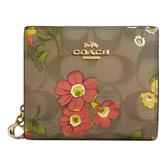 Кошелёк Coach Snap Wallet с цветочным принтом и кнопкой | Китай.рф