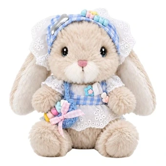 Мягкая игрушка JELLYCAT серии «Короткие лапки» — зайчик со звёздными ушами из мягкого ворса, светлый хаки, 15 см | Китай.рф