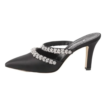 Женские закрытые тапочки MANOLO BLAHNIK удобные универсальные, черные | Китай.рф