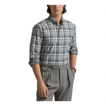 Рубашка Polo Ralph Lauren классическая мужская серая | Китай.рф
