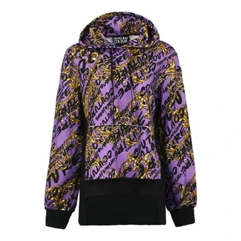 Свитшот Versace Jeans Couture женский фиолетовый с капюшоном | Китай.рф