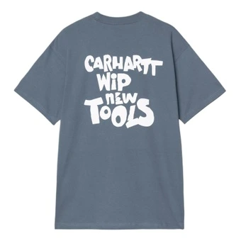 Футболка Carhartt WIP Cutout голубая унисекс с круглым вырезом | Китай.рф
