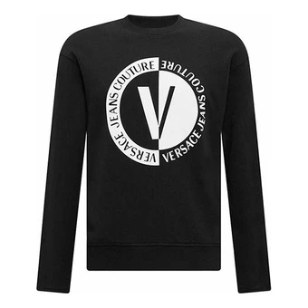 Свитшот Versace Jeans Couture FW23 с принтом буквенного логотипа мужской чёрный | Китай.рф