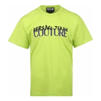 Футболка Versace Jeans Couture SS25 мужская зелёная с принтом | Китай.рф