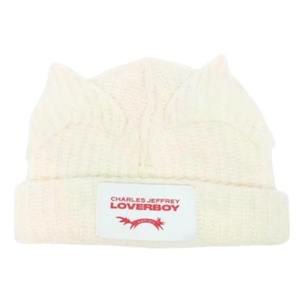 Шапка бини Charles Jeffrey Loverboy с ушками, шерстяная, белая | Китай.рф