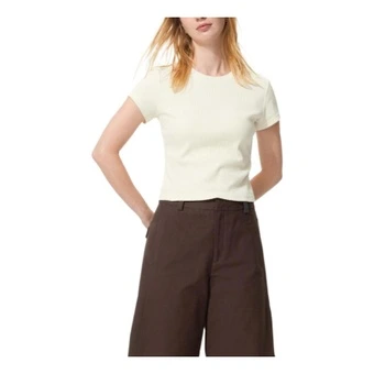 Футболка UNIQLO SS26 женская в рубчик с круглым вырезом короткий рукав | Китай.рф
