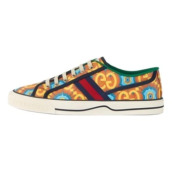 Кеды Gucci Tennis 1977 мужские сине-оранжевые к 100-летию бренда | Китай.рф