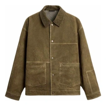 Куртка мужская ZARA новогодняя коллекция FW24 зеленая свободная | Китай.рф
