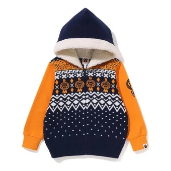 Толстовка A BATHING APE Kids с капюшоном и молнией, Nordic Knit, Baby Milo | Китай.рф