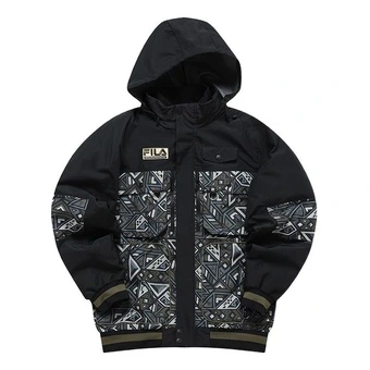 Мужская утеплённая парка Fila Fusion с логотипом, двухслойная, чёрная | Китай.рф