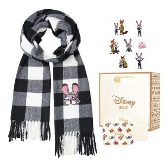 Вязаный шарф Disney Zootopia с Джуди, клетчатый, унисекс | Китай.рф