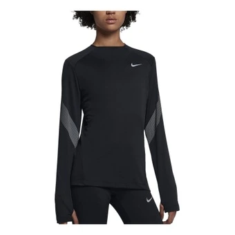 Футболка Nike женская чёрная с круглым вырезом и длинным рукавом | Китай.рф