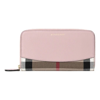 Женский кошелёк Burberry на молнии из ткани с кожей, светло-розовый | Китай.рф