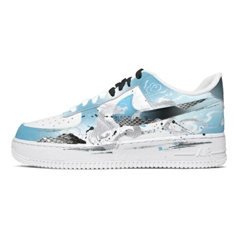 Кастомные кроссовки Nike Air Force 1 Тень дракона в синих облаках | Китай.рф