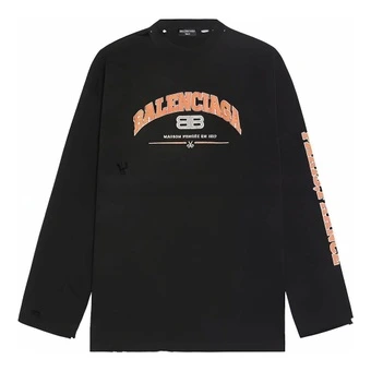 Футболка Balenciaga мужская oversize с длинным рукавом черная | Китай.рф