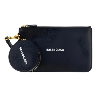 Кошелек Balenciaga из коровьей кожи с логотипом черный женский | Китай.рф