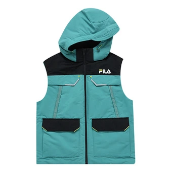 Мужская спортивная жилетка FILA FUSION с капюшоном и утеплителем синяя | Китай.рф