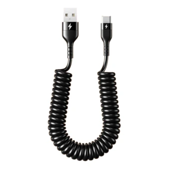 Кабель PULEDI USB-A — Type-C 120 Вт с пружиной и функцией хранения, 1 м / 2 м | Китай.рф