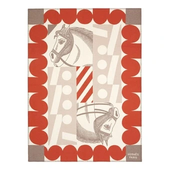 Плед HERMES Cheval Joker красный | Китай.рф
